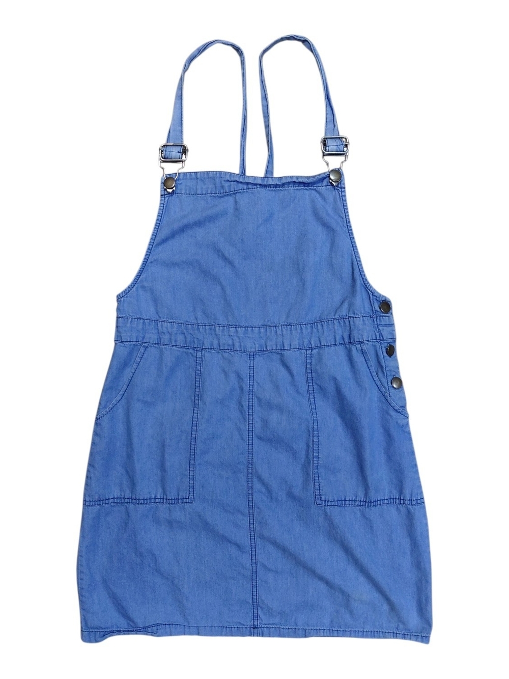 Speed Control Denim Overalls Pinafore Mini Dress Vintage 90s- Size Medium